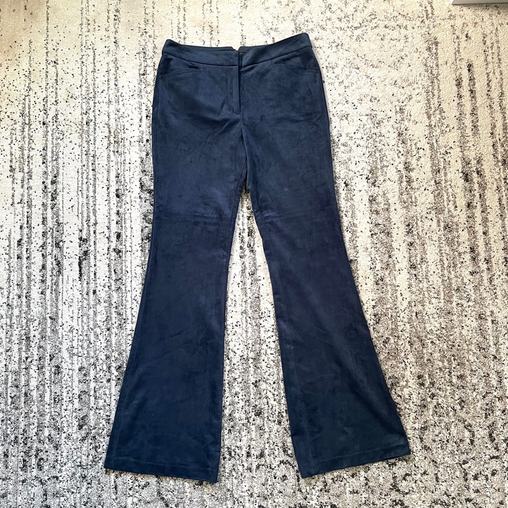 Bcbg mid rise flare leg faux suede pants sz 6 NWT